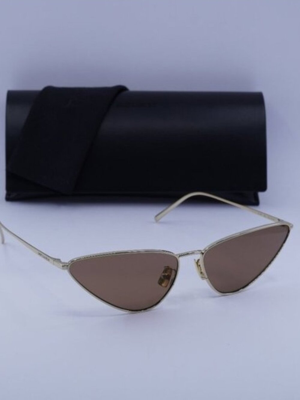 Saint Laurent SL487 003 Cat Eye Sunglasses - Gold/Brown